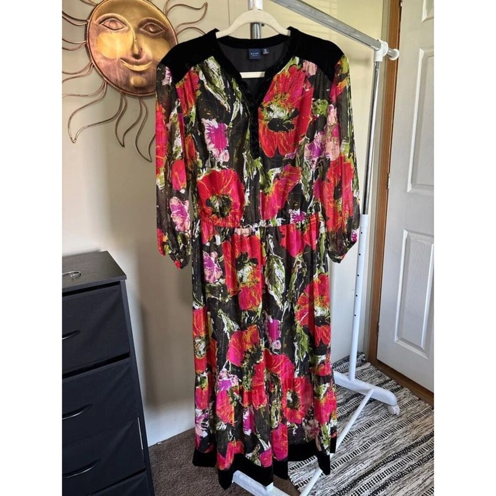 Kaari beautiful floral and velvet maxi dress